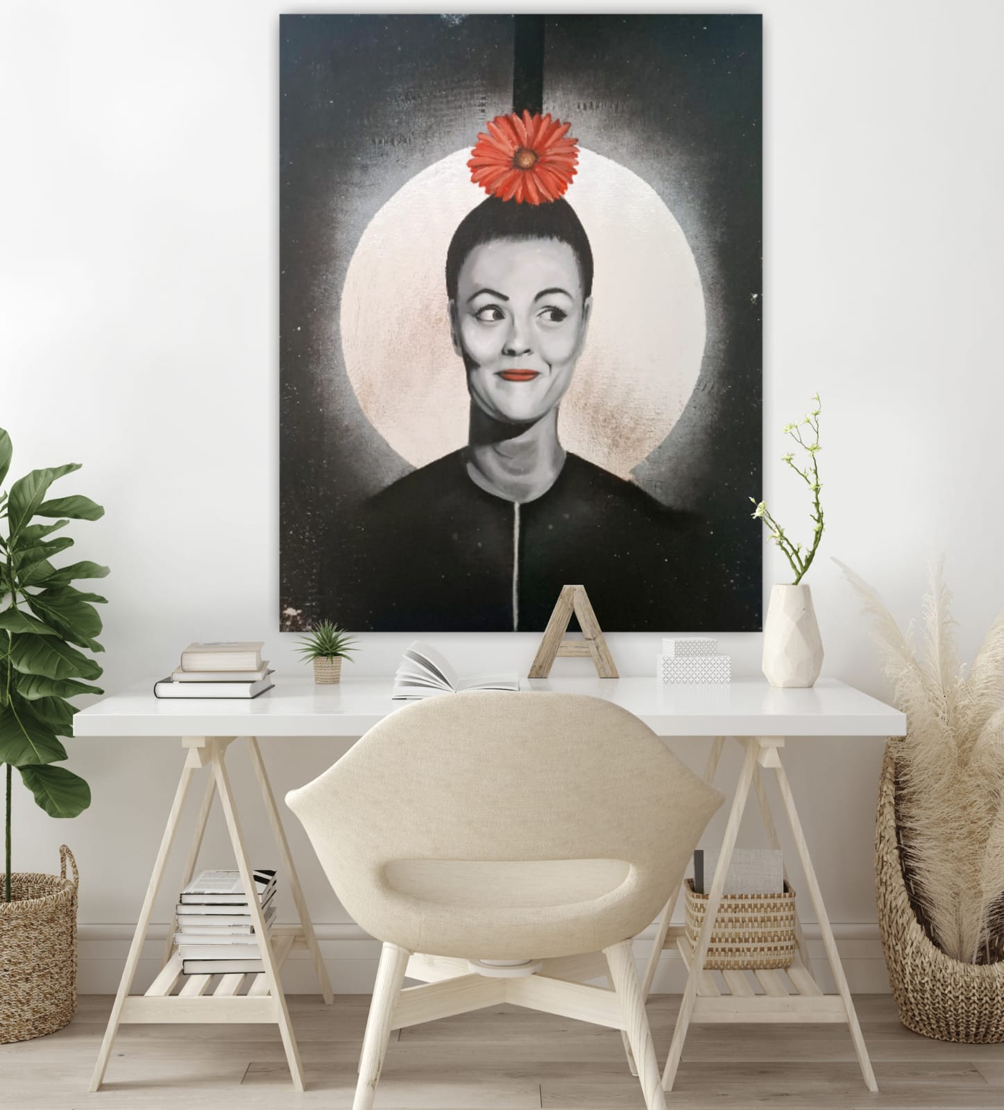Portrait mit Blume detail image
